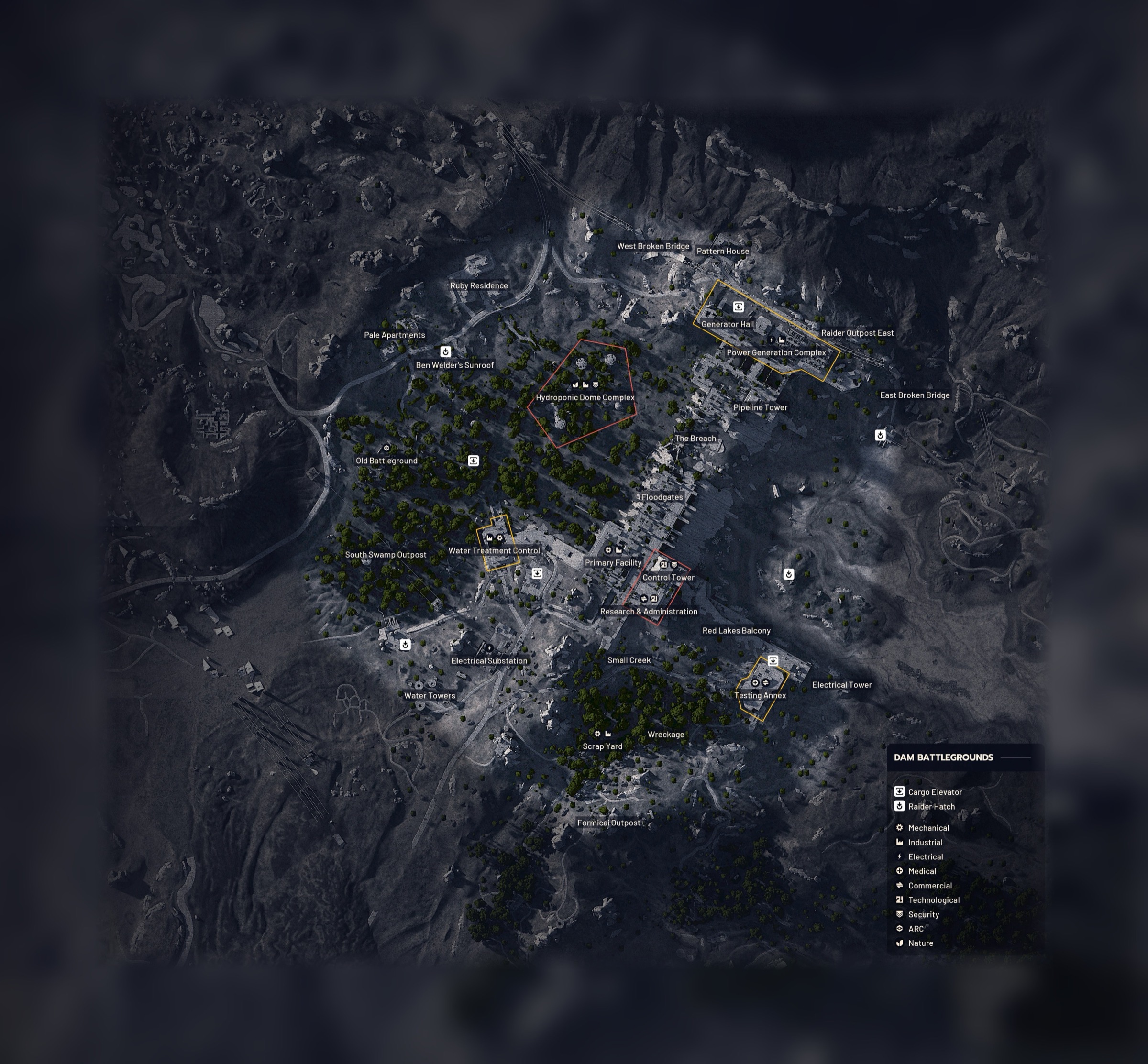 Dam Battlegrounds ARC Raiders map
